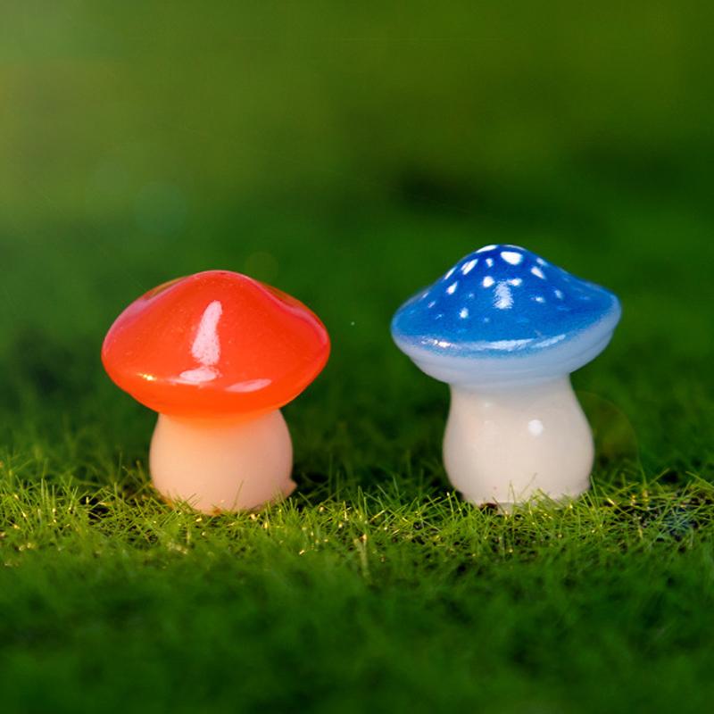 10 ks kreativní noční záře simulace houbové figurky zvířecí model mech mikro krajina domácí dekorace miniaturní ozdoba
