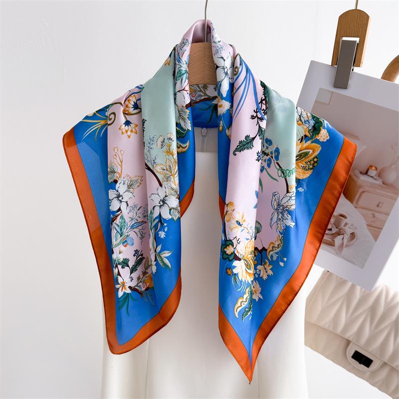 Luxury New Printed Scarves Women's Silk Scarf Spring and Summer Floral Decorations Small Neckties Hairbands Bags Wholesale