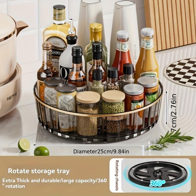 360 Degree Rotating Seasoning Rack, Kitchen Storage Rack, Seasoning Bottle Storage Tray, Rotating Storage Tray