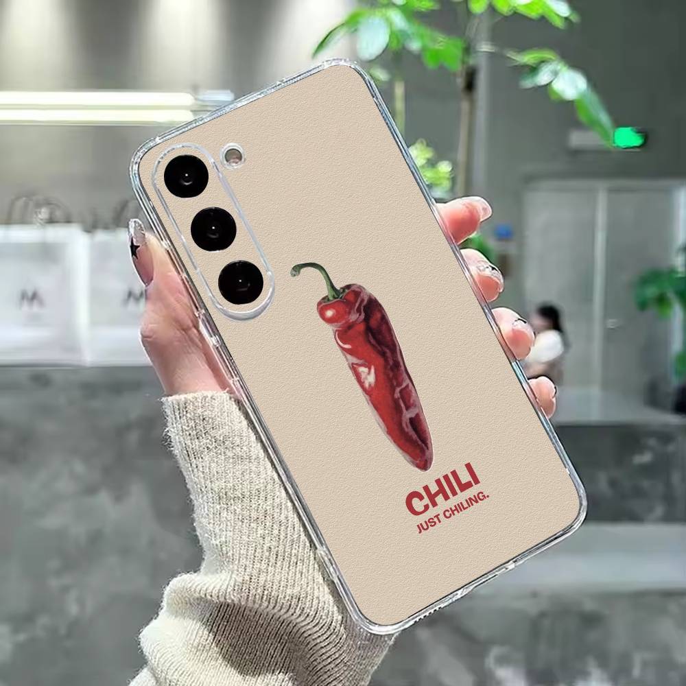 love red chili Phone Case For Samsung Galaxy A91,80,73,72 ,71,53,52,32 ,31,22,21s,20,Transparent Case