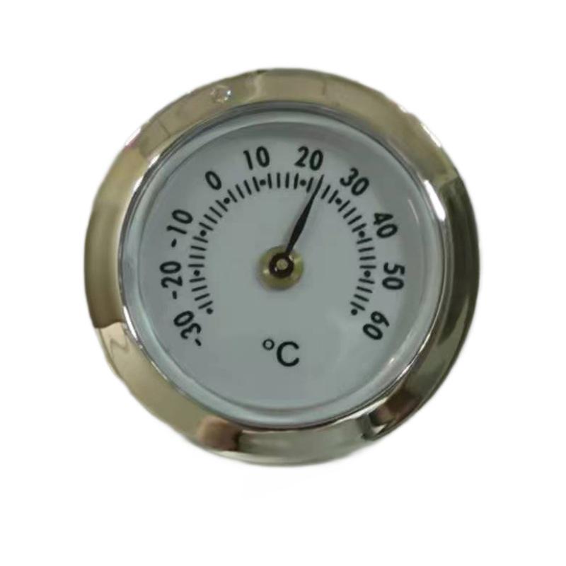 28mm Zinc Alloy Round Pointer Thermometer, Induction Type, Dual Fahrenheit & Celsius Gauge