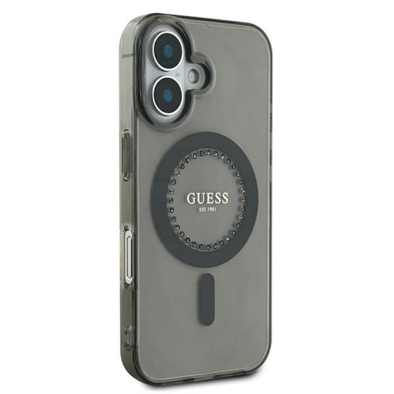 Guess Iml Strasssteine Magsafe - Hülle Iphone 16 (Czarny)