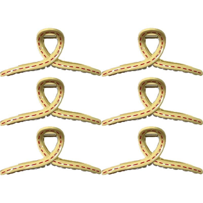 13cm Korean Hand-drawn Line Hair Clip Women's Summer New Fashion Simple Shark Clip Hair Accessories