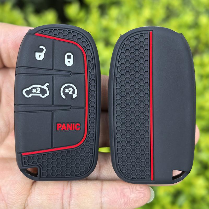 Silicone Car Key Case Cover for Jeep Renegade Compass Grand Cherokee for Chrysler Wrangler Fiat Dodge Challenger Journey Charger