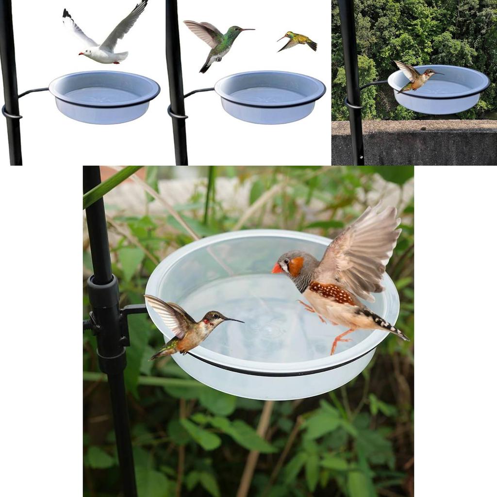 Hochwertiger Plastik-Vogelfutterspender mit stabilem Metallständer und vielseitiger Kolibri-Wasserschale für den Außenbereich