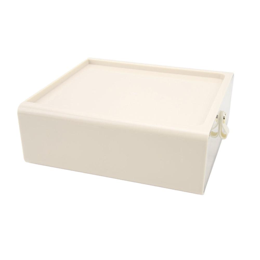 Transparent Material Drawer Storage Box Cream Color Stackable Storage Bins Drawer Organizer  Home