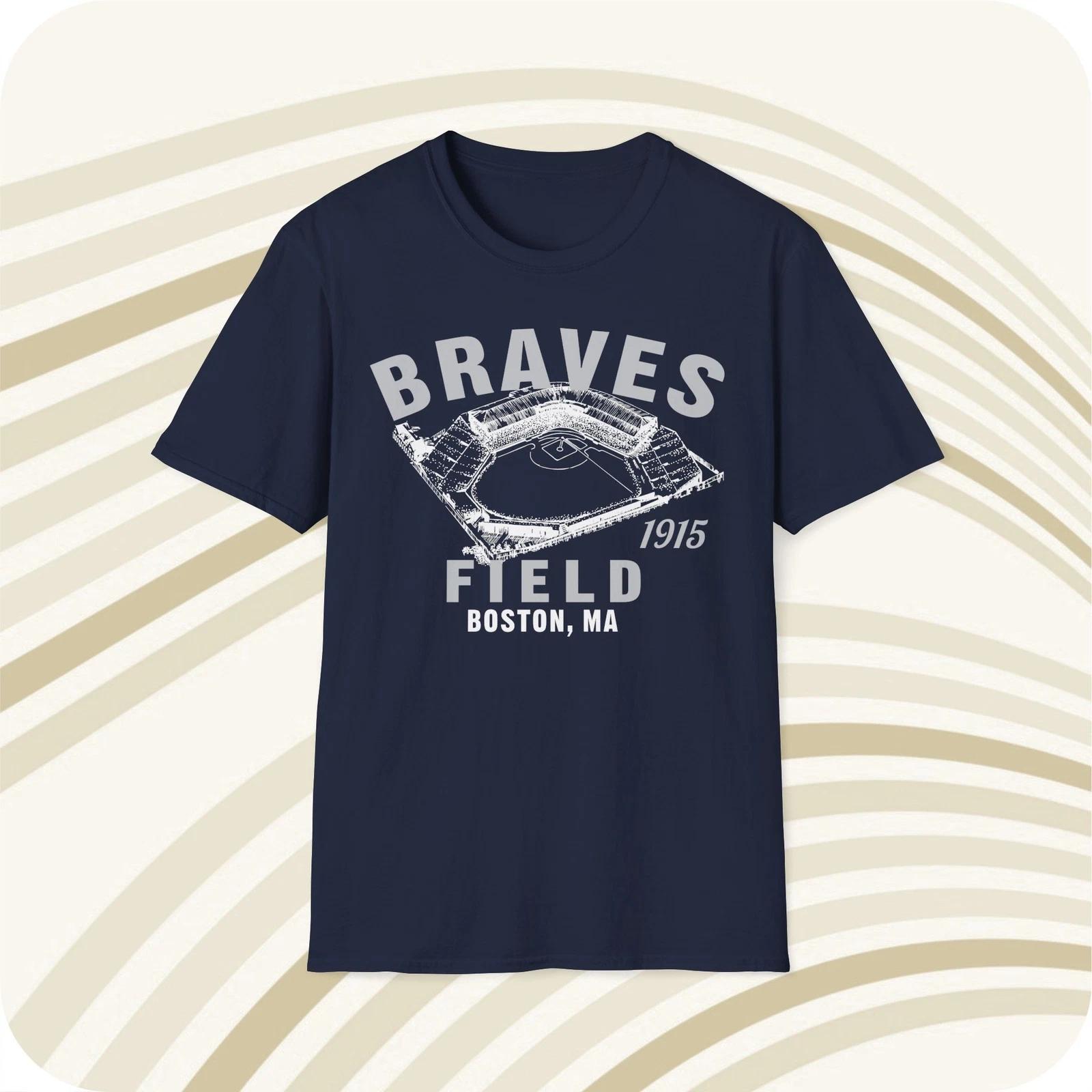 Throwbackmax Braves Field 1915 Classic Cut Baseball T shirt - Boston Red Sox 4XL