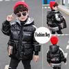 Russian Winter Warm Girls Down Jackets Boys Waterproof Hooded Outerwear Coats Children Glossy Jacket