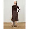JUZUI Women's Deep Coffee Asymmetric Wrap Skirt