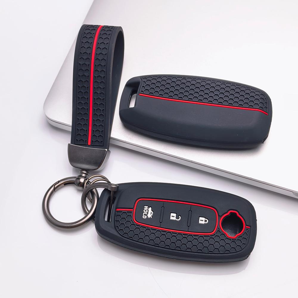 Key Fob Cover for Nissan Altima Sentra Rogue Pathfinder Frontier Murano Kicks Titan with Keychain Anti-Scratch Surface Shockproof Structure