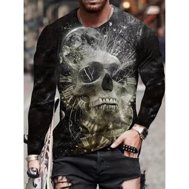 Vintage Men's Long Sleeve T-shirt 3D Golden Dragon Printed T Shirts Harajuku Oversized Top Casual Men's Outdoor T-Shirt Pullover