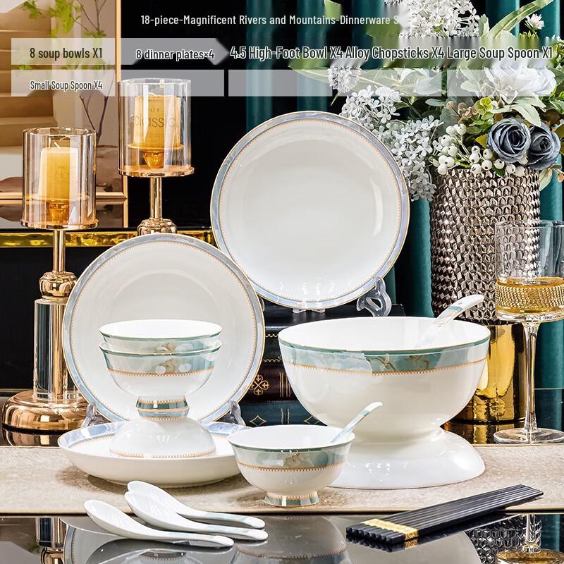 Jun XVII Jingdezhen Ceramic Dinnerware Set 18-piece