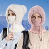 Winter Strickmütze für Damen Gesichtsmaske Schlauchschal Sturmhaube Weiches Warmes Acryl-Mischmützen für Kaltes Wetter Outdoor-Aktivitäten
