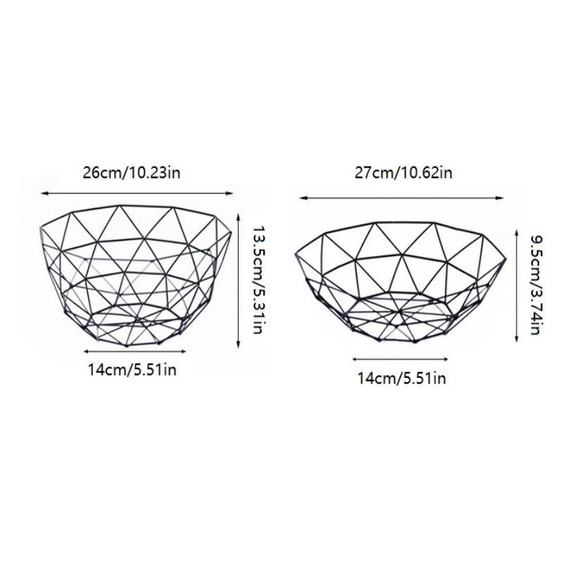 Iron Fruit Basket Simple Fruit Basin Multi-Size Iron Snack Bread Vegetable Storage Bowls Kitchen Eggs Dessert Holder Organizer
