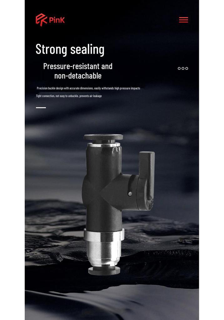 Micro Mini BVC/BVU Quick Connect Air Tube Pneumatic Hand Valve BVC6-M501