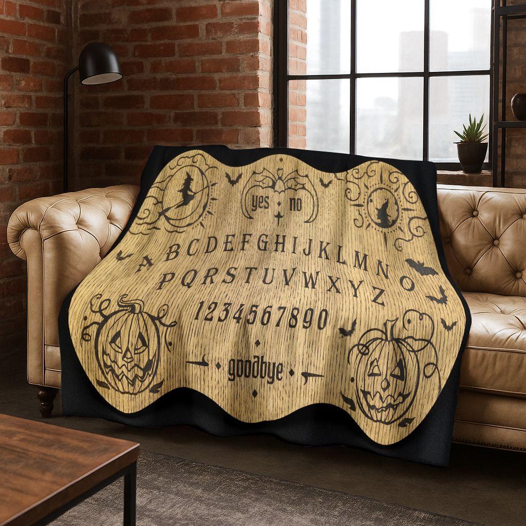 Witch Ouija Gothic Spirit Board 3D Retro Flannel Blanket,Warm and Cozy Soft Throw Blanket for Home Bedroom Bed Sofa Travel Cover