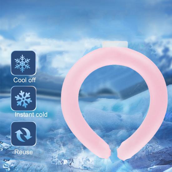 Summer Neck Cooling Tube Wearable Neck Cooler Lightweight Reusable Ice Cold Ring Outdoor Heatstroke Prevention Portable Neck Wrap Collar