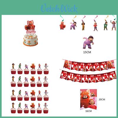 Turning Red Cartoon Decorations For A Vibrant Birthday Party
