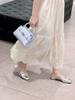 Summer Small C Design Sense New Bow Pearl Muller Shoes Women's Bag Head Half Slippers Low Heel Sandals Comfortable Women