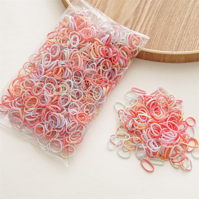 1000 pcs of new-style girls' hair accessory hair bow elastic hair tie disposable rubber band children's product