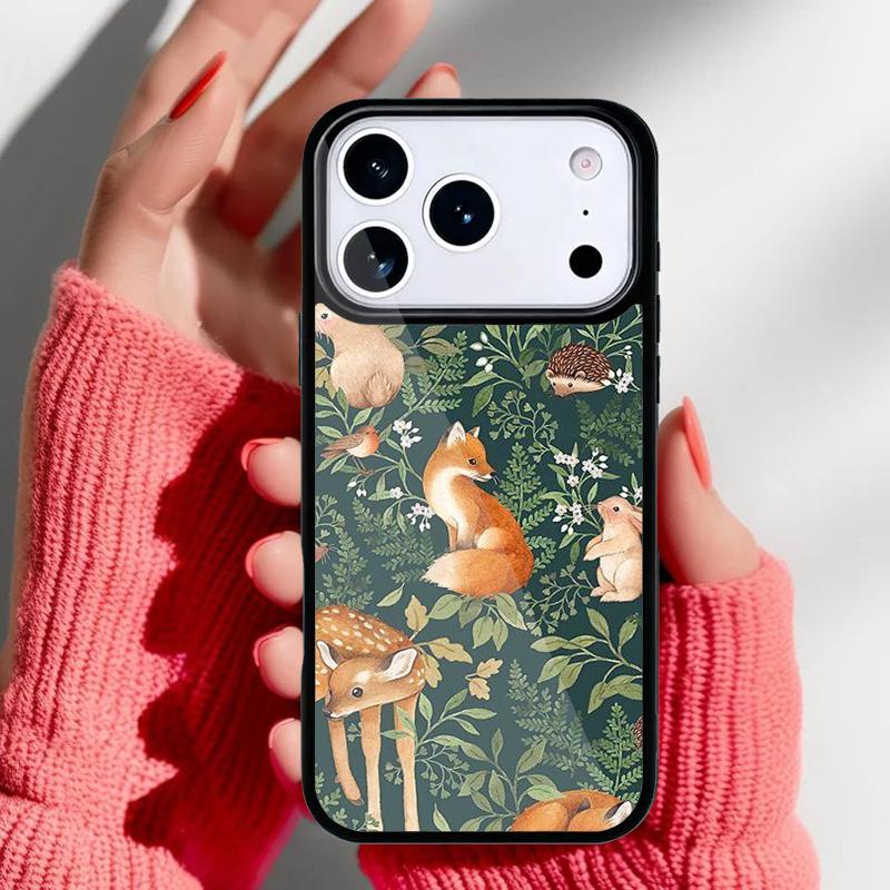 Autumn Leaves Fall Fox Phone Case for iPhone 17 16 15 14 13 Pro Max Back Cover for 12 11 Pro Coque