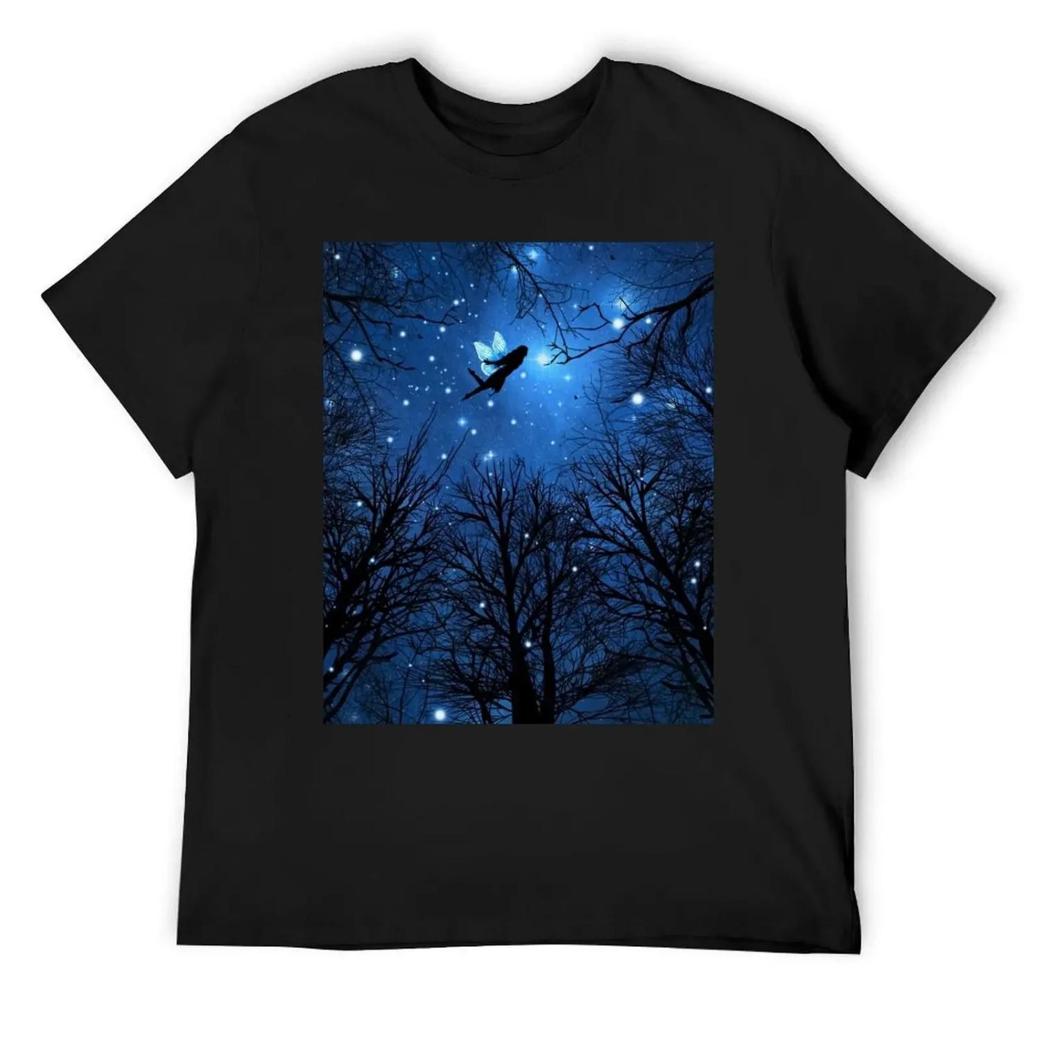 Magic Of The Night -The Blue Fairy T-Shirt summer tops blanks sweat shirts, men S