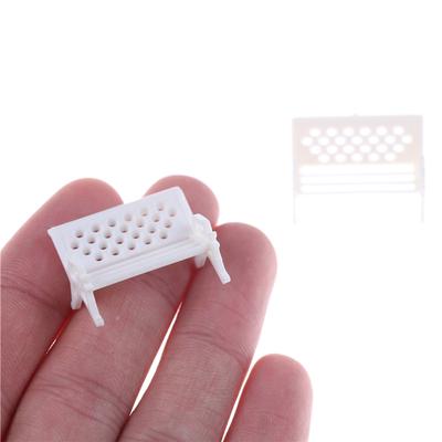 2Pcs 2.6Cm White Park Bench Dollhouse Miniature Landscape Ornaments Model w//