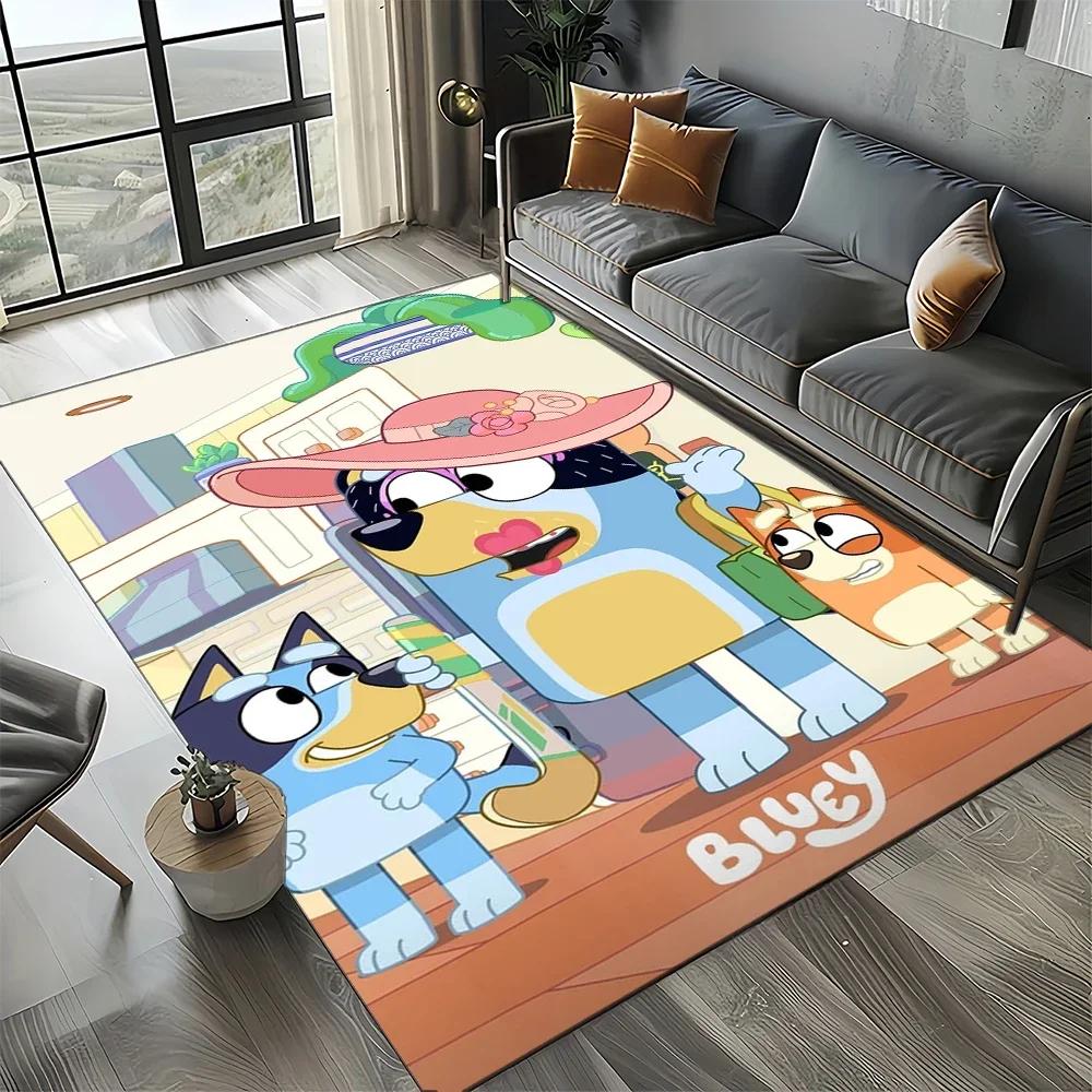 2025 New Style Bluey Family Cartoon Dog Carpet Rug for Living Room Bedroom Home Sofa Decoration,Kids Play Non-slip Floor Mat