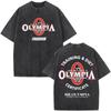 Vintage Gewassen Olympia Gym Vrijheid Los T-shirt Mode Korte Mouw T-shirts Heren Katoen Ronde Hals Hoge Kwaliteit T-shirts Streetwear