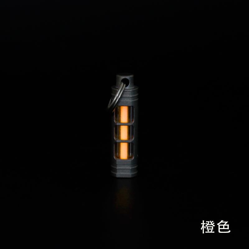 Titanium Alloy Tritium Tube Keychain, Self-luminous Tritium Trachea Necklace Pendant 3.5 * 25mm Tritium Removable