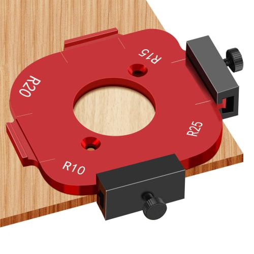 Zhihu Corner Processing Jig, Trimmer Guide, Corner Jig, 2-Piece Set, Trimmer Jig, R Corner, Arc Jig Router Template, Arc Cutting Auxiliary Tool, Alumi