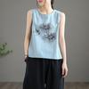 Ärmellose Tops Baumwolle Oversized Neckholder T-Shirt Damen Sommer Ärmelloses Unterhemd Slim Stretch Bedruckte Ärmellose Tops