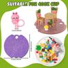 Personalized Bling Water Bottle Lid Charms Dustproof DIY Lid Topper Ornament Handmade Silicone Straw Cover Travel