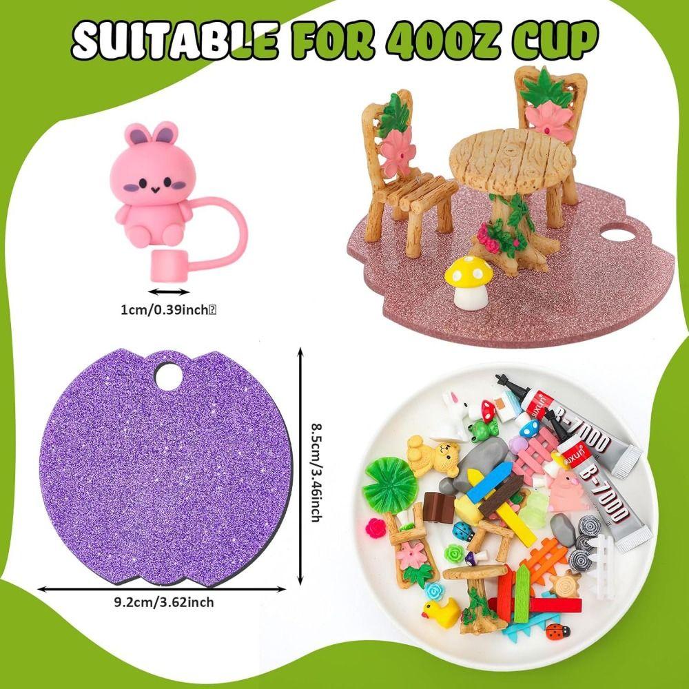 Personalized Bling Water Bottle Lid Charms Dustproof DIY Lid Topper Ornament Handmade Silicone Straw Cover Travel