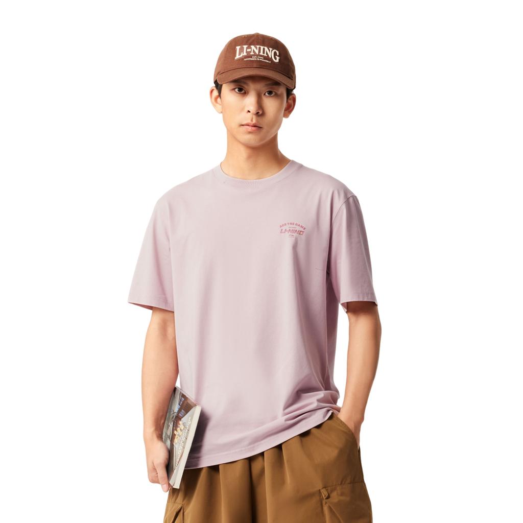 Li Ning Sports Life Collection T Shirt Men's Galalith Pink AHSV233-3