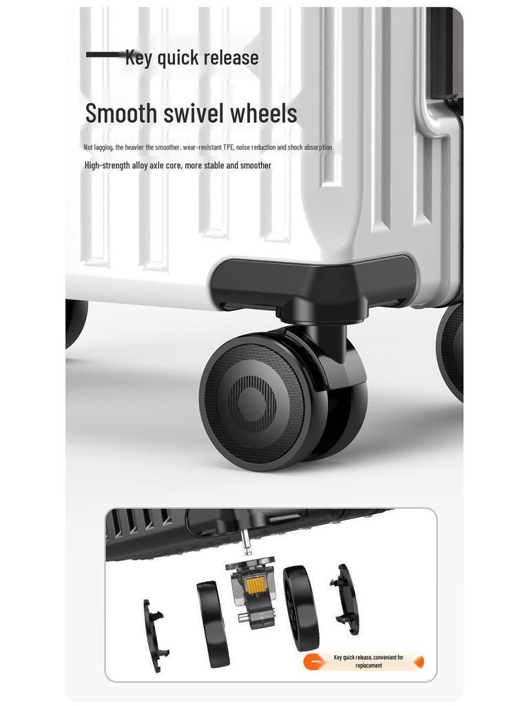 Women's Sturdy & Durable Aluminum Trolley Case With Universal Wheels & Combination Lock - 20” Carry-On