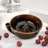 Ceramic Berry Holder with Drainage Self Spinning Washing Bowl, 360 Degree Vortex Cleaning And Flower Shaped Fruit Rinse Bowl Drain Spinner, Vegetable