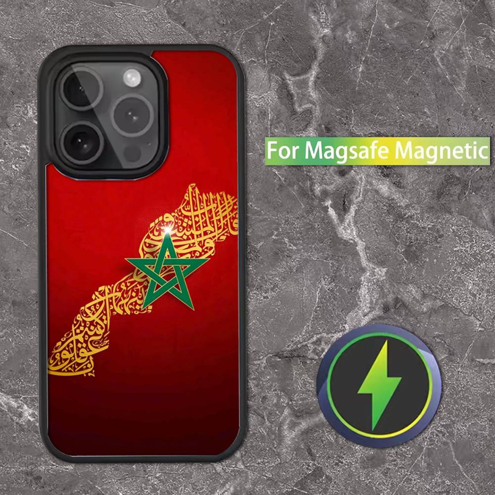 

Morocco Flag PassportS Phone Case For iPhone 17,16,15,14,13,12,11,Pro,Max,Plus,Mini,SE4,E Magnetic For Magsafe Wireless iPhone17Promax