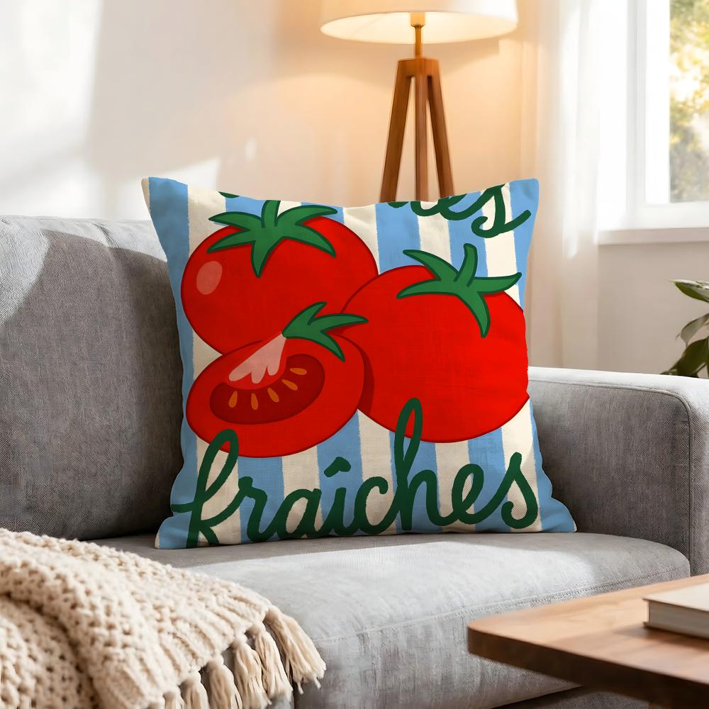 Pattern Tomato Print Cushion Cover 1Pcs Decorative Covers Soft Cushion Case For Sofa Couch Decor 40X40 45X45 Pillowcases