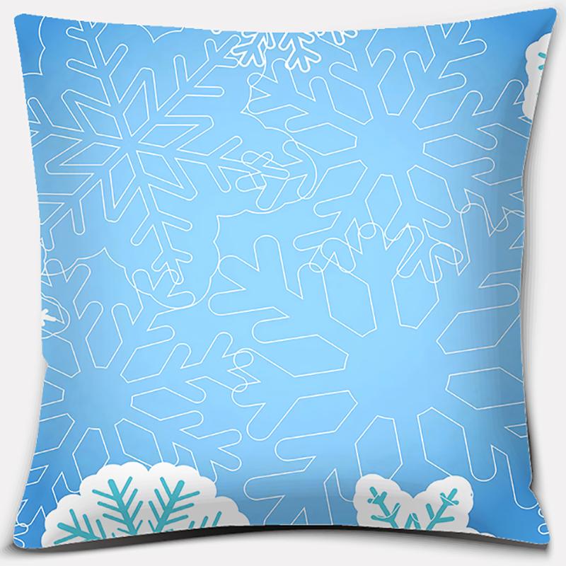 Blauer Weihnachtsstrauß Druckserie Muster Kissenbezug Quadratischer Kissenbezug Home Office Dekoration Kissenbezug