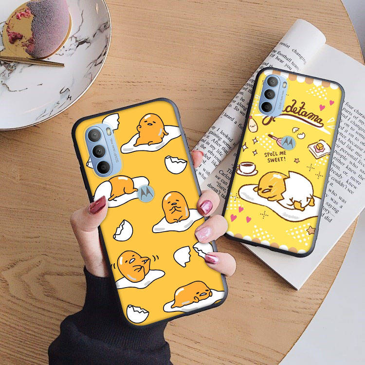 AH37 Lazy Egg Gudetama Schwarze Hülle für Samsung Note 20 Lite S24 Ultra S23 S22 A05 A06 A11 A71 A15 A16 A13 A24 A25 A33 A52 A53 M55 M35 Softhülle