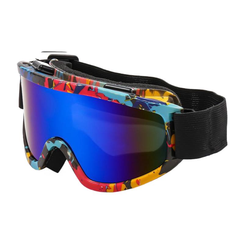 Large Frame Ski Goggle with Colorful Lens Anti-Collision Anti-Glare Motorcycle Goggle Outdoor Sport Snow Snowboard Skiing Goggle