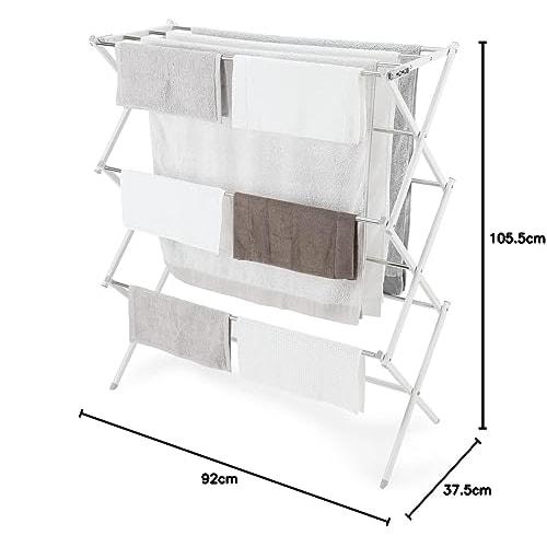 WY Stylish Folding, Compact, Extendable Stainless Steel Clothes Drying Rack, Indoor Clothes Drying Rack, Extendable Laundry Drying Rack, Indoor Clothe