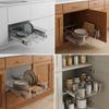Pull Out Cabinet Organizer Basket Slide Drawer Storage Rack Iron Construction Easy
