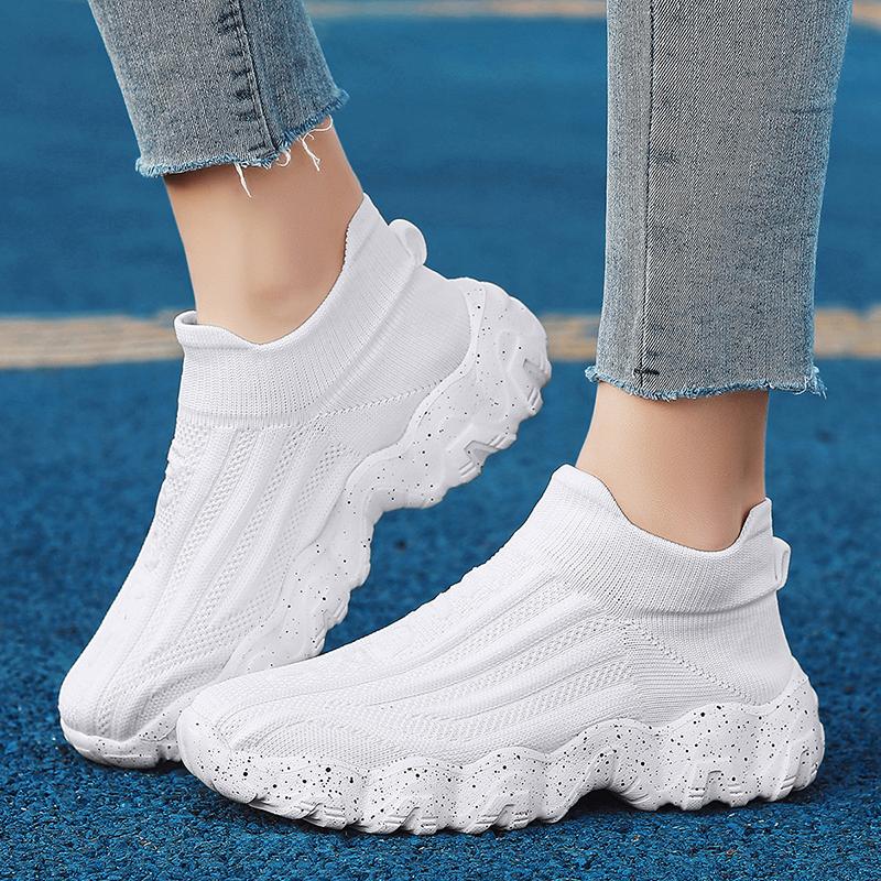Men Shoes New Comfortable High-top Walking Shoes Women Lightweight Fashion Casual Sneakers Breathable Slip on Mens Loafers Black