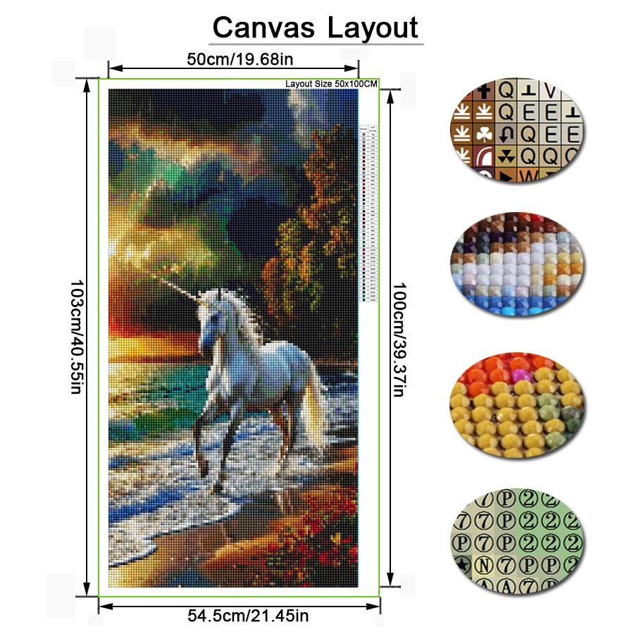 Diy Diamond Mosaic Seaside Unicorn Large Size Diamonds Painting Animals Full Drill Rhinestone Embroidery Jewelry Cross Stitch Kits Wall Decor