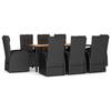 VidaXL Garden Dining Set 9pcs Black Cushions Wicker, Dining Set, Dining Set 3157605