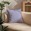Simple Purple Plaidprint Pillow Case Comfort Sofa Bed Silky Elegant Invisible Zipper Custom Decorative Cushion Cover