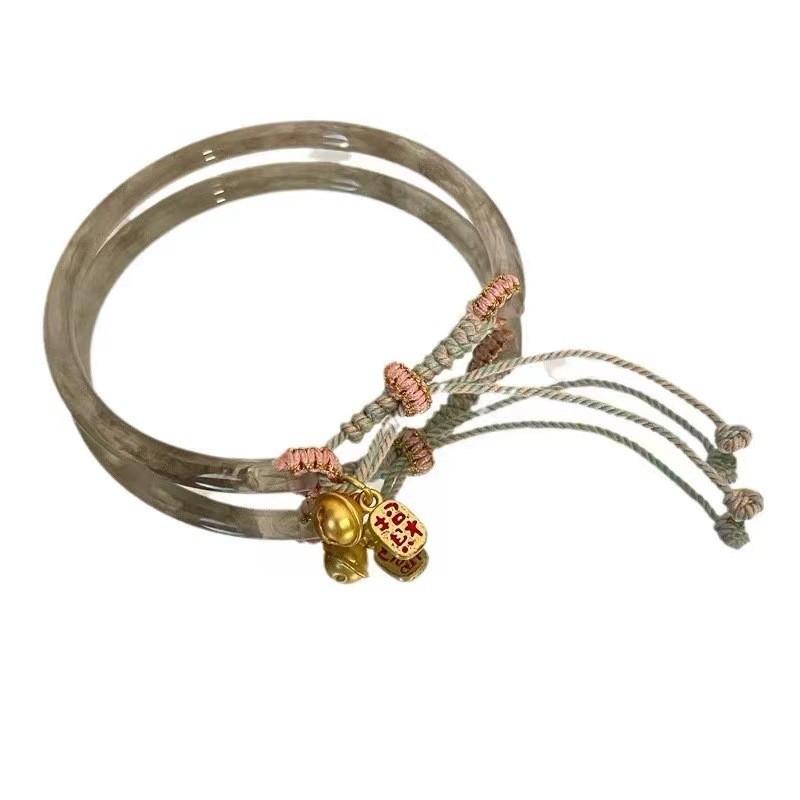 Ethnic Modern Womens Bracelet With Geometric Design And Bell Charms Fit Adjustable