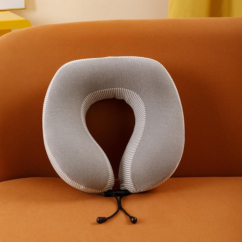 

Travel Storage Nap Cervical Spine Neck Pillow Simple Striped Neck світло-сірий колір